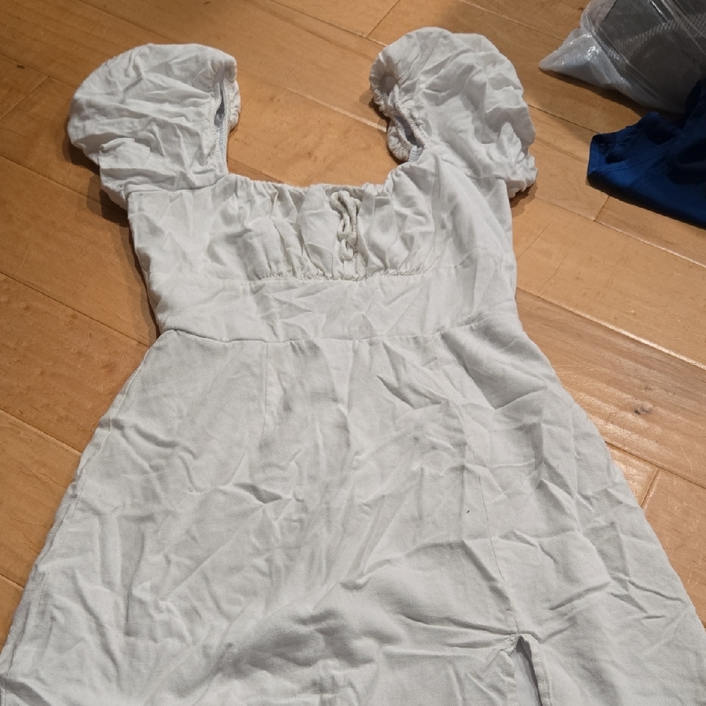 Trixxi White Puff Sleeve Dress